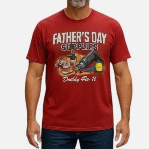 Gildan Other - Gildan Red Short Sleeve Father's Day Supplies Daddy Fix-It T-Shirt Large‎ NWOT